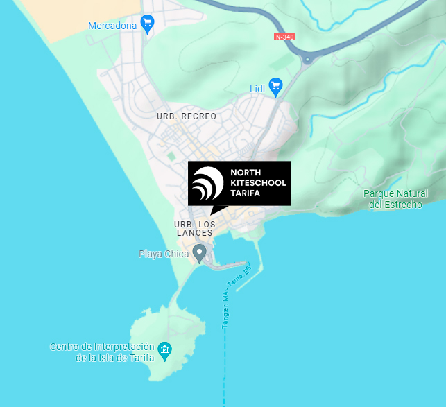localizacion north kite school tarifa